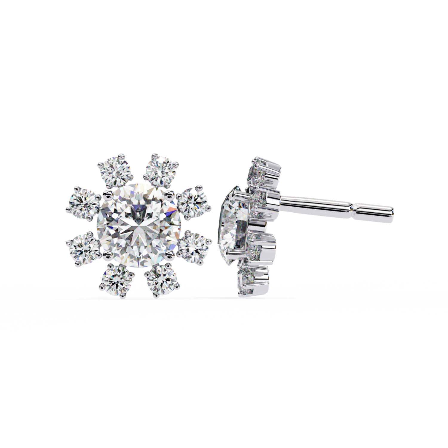 Sparkling Flower Studs Earrings