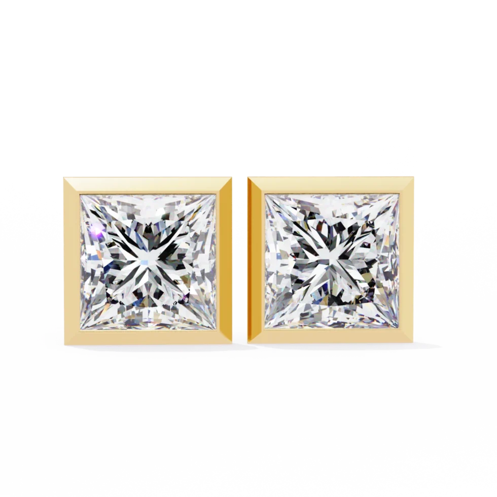 Modern Princess Diamond Studs (Solitaire Prices Separate) 1 ER14033A