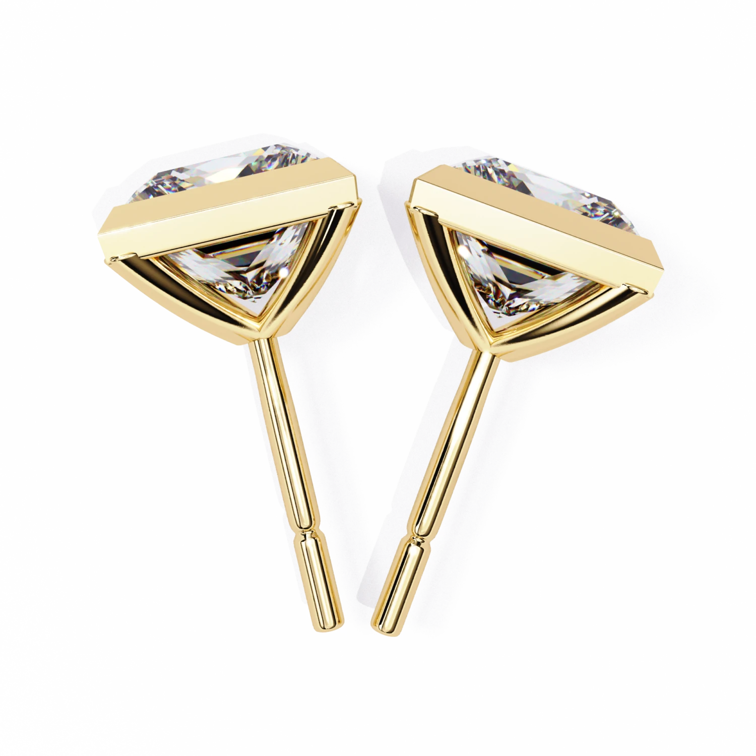 Modern Princess Diamond Studs (Solitaire Prices Separate)