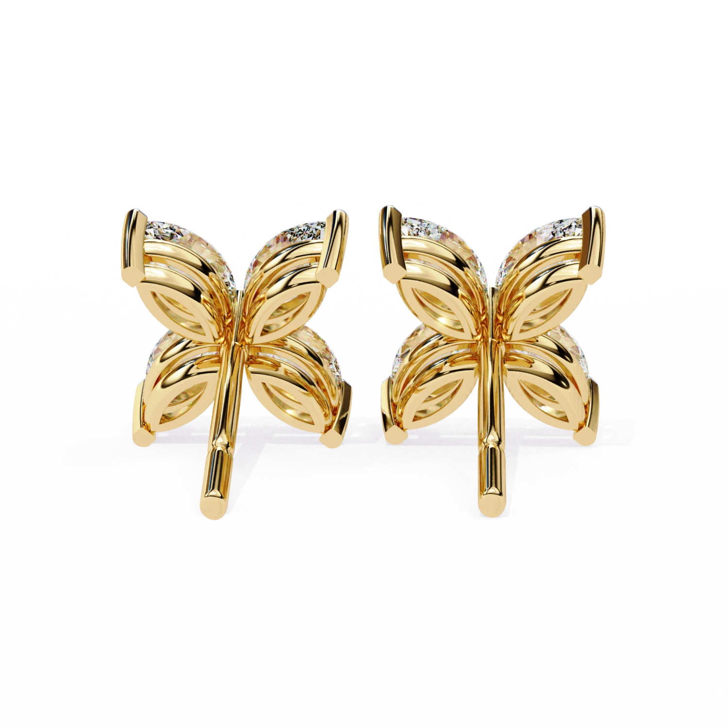 Shimmering Floral Stud Earrings