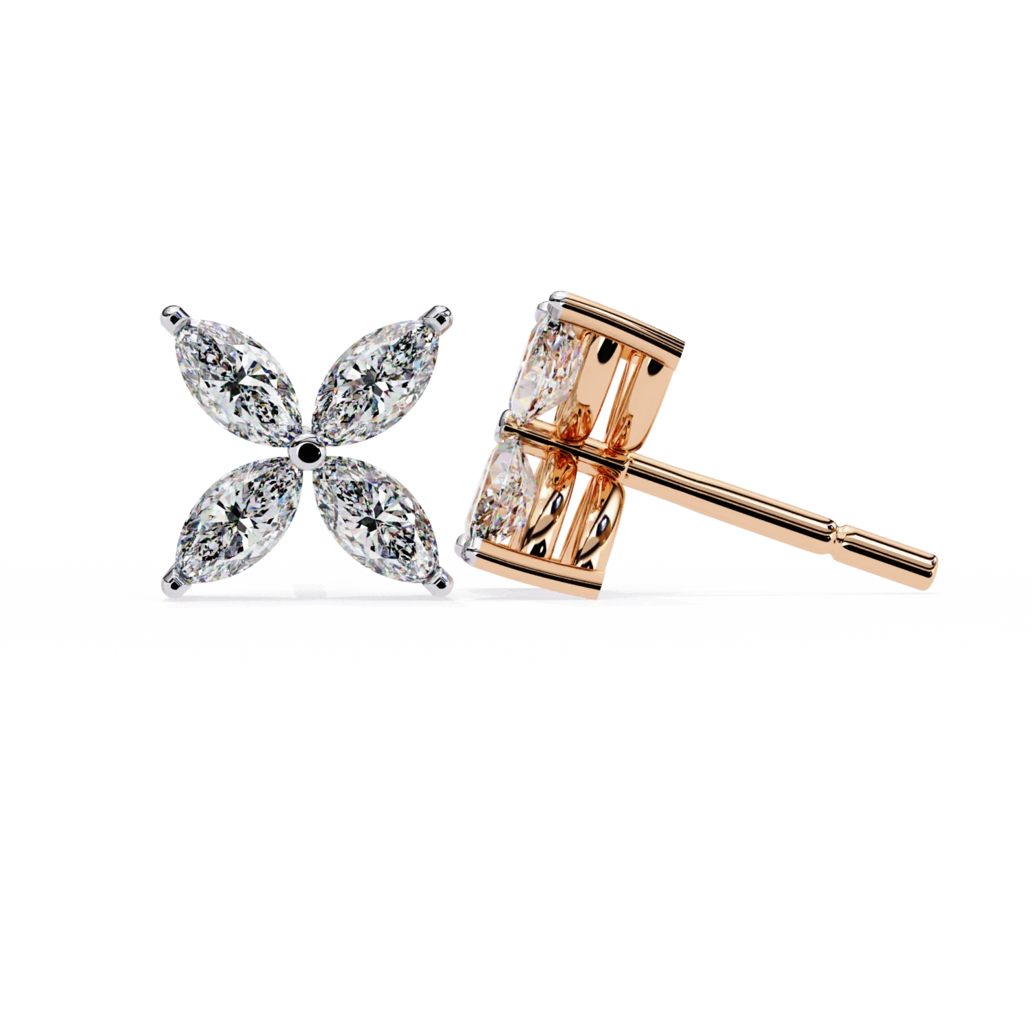 Shimmering Floral Stud Earrings