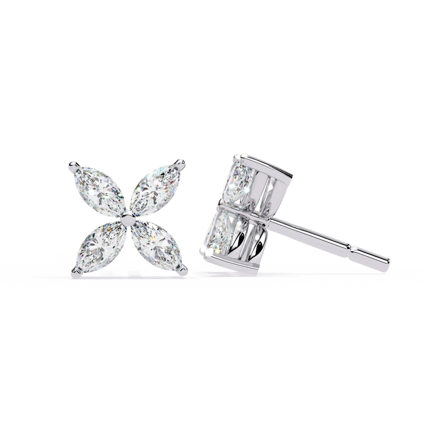 Shimmering Floral Stud Earrings