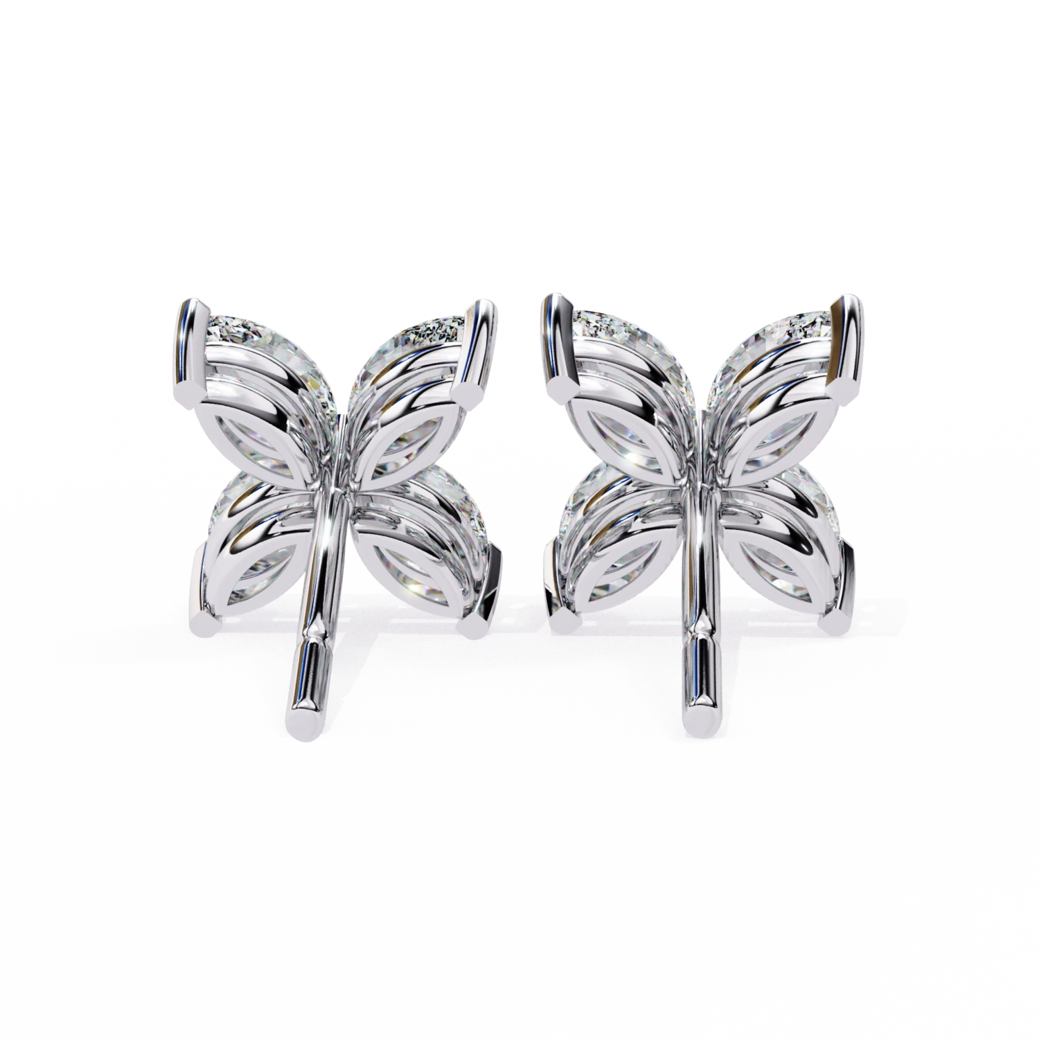Shimmering Floral Stud Earrings