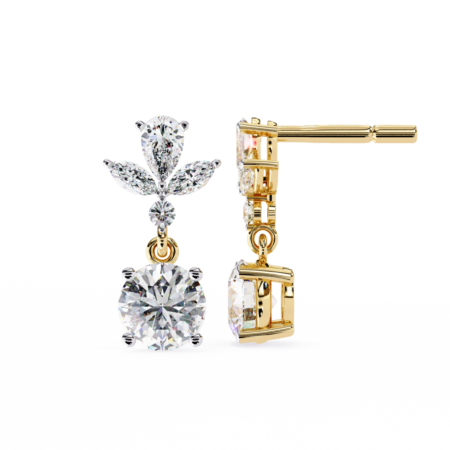 Celestial Blossom Earrings (Solitaire Prices Separate)