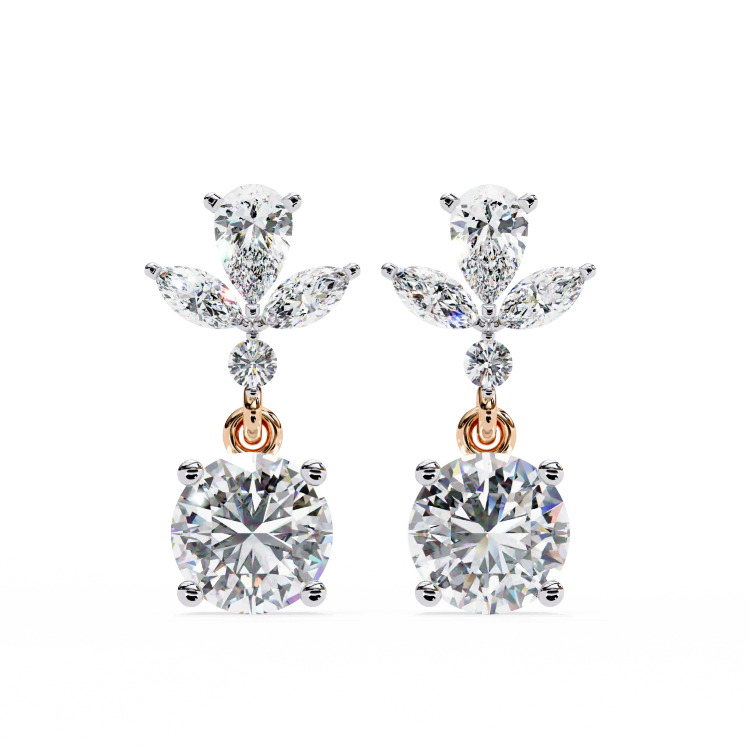 Celestial Blossom Earrings (Solitaire Prices Separate)