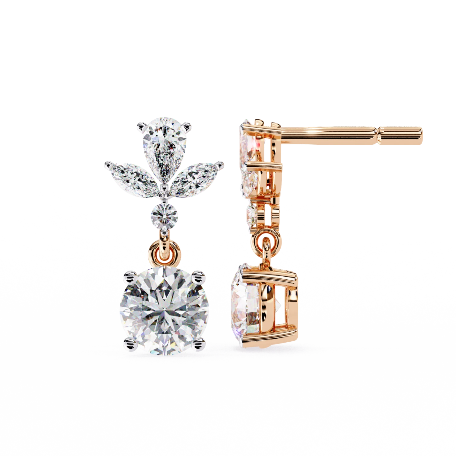 Celestial Blossom Earrings (Solitaire Prices Separate)