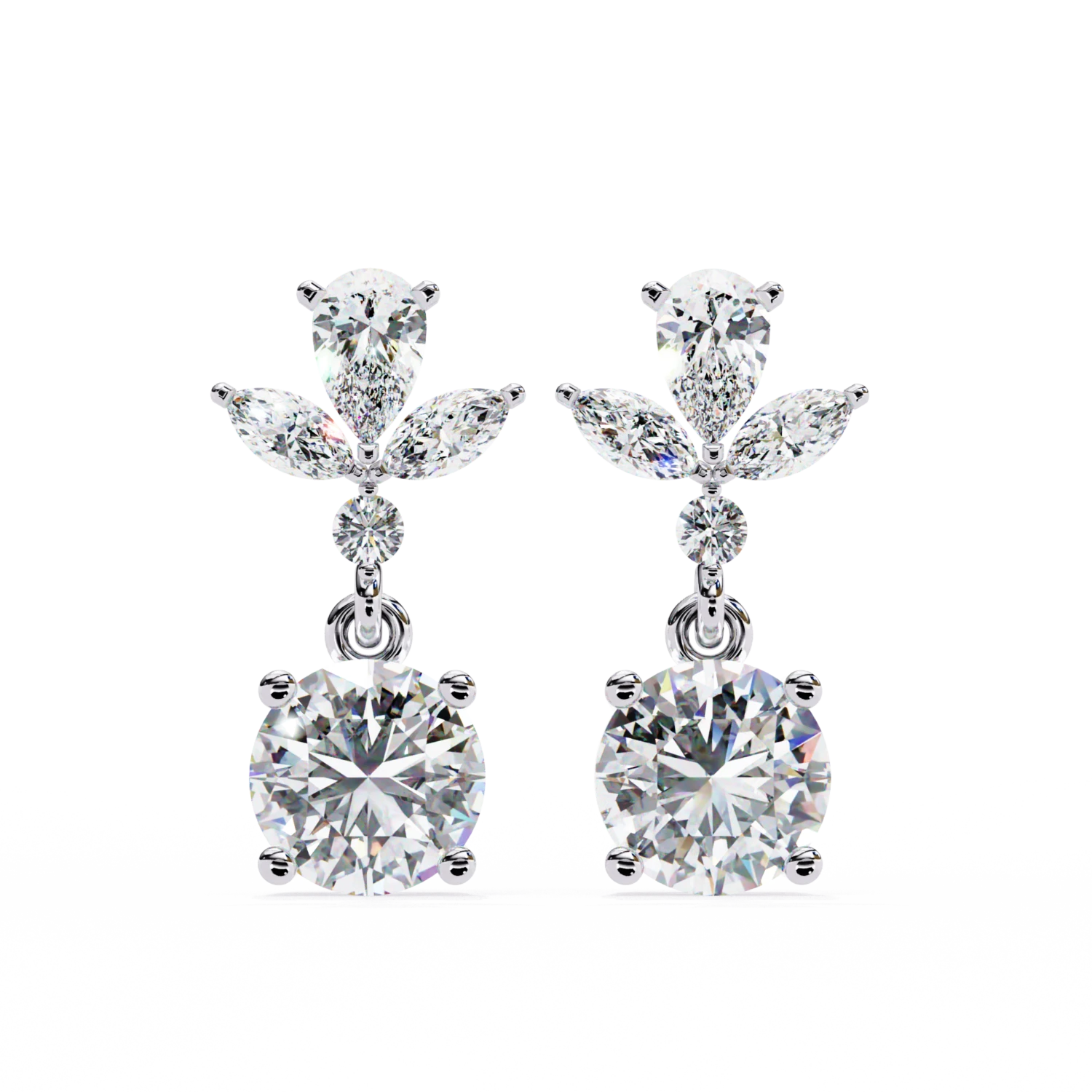 Celestial Blossom Earrings (Solitaire Prices Separate)