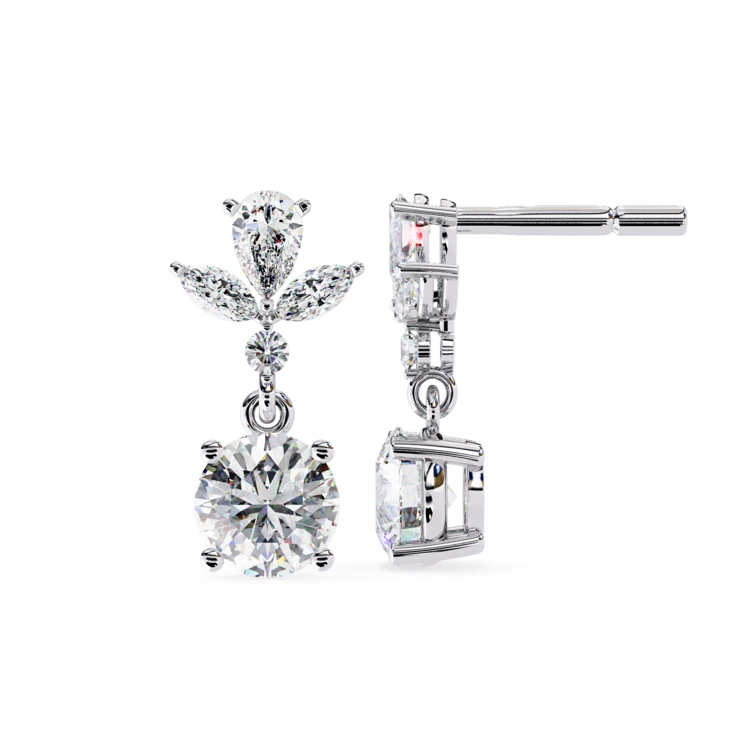 Celestial Blossom Earrings (Solitaire Prices Separate)