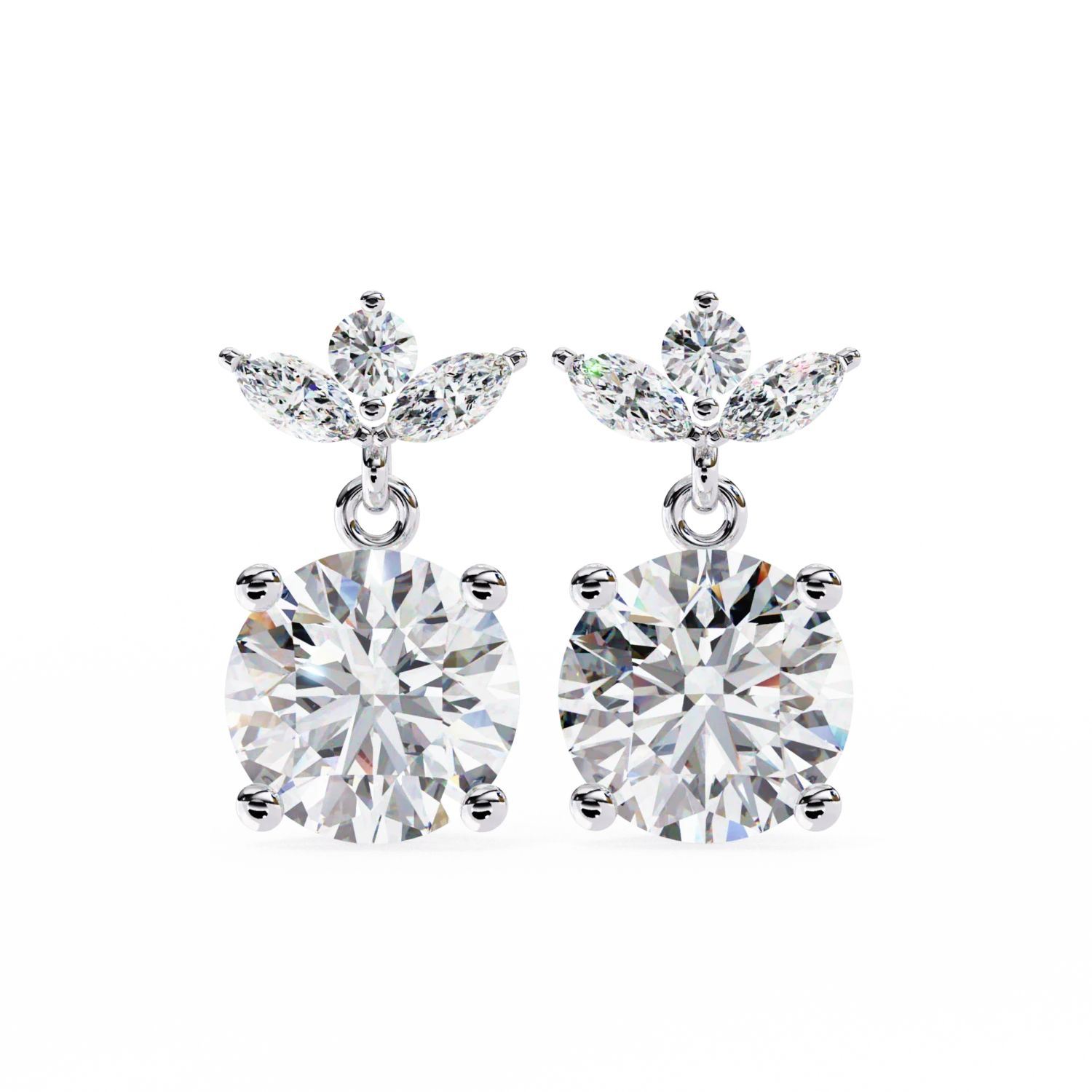Glimmering Earrings (Solitaire Prices Separate)