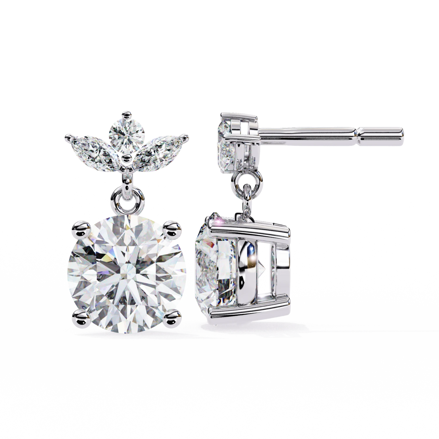 Glimmering Earrings (Solitaire Prices Separate)