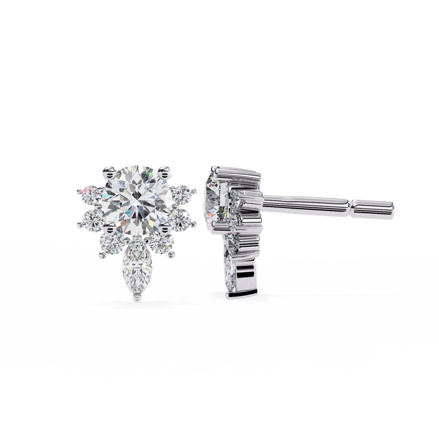 Brilliant Blossom Stud Earrings